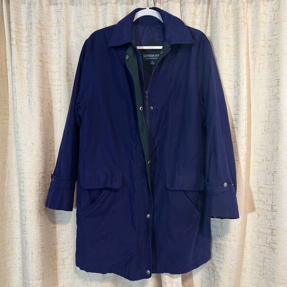 London Fog Limited Edition Blue Silk?? Coat Insulated Zip Up Men's Large Regular - Picture 1 of 6